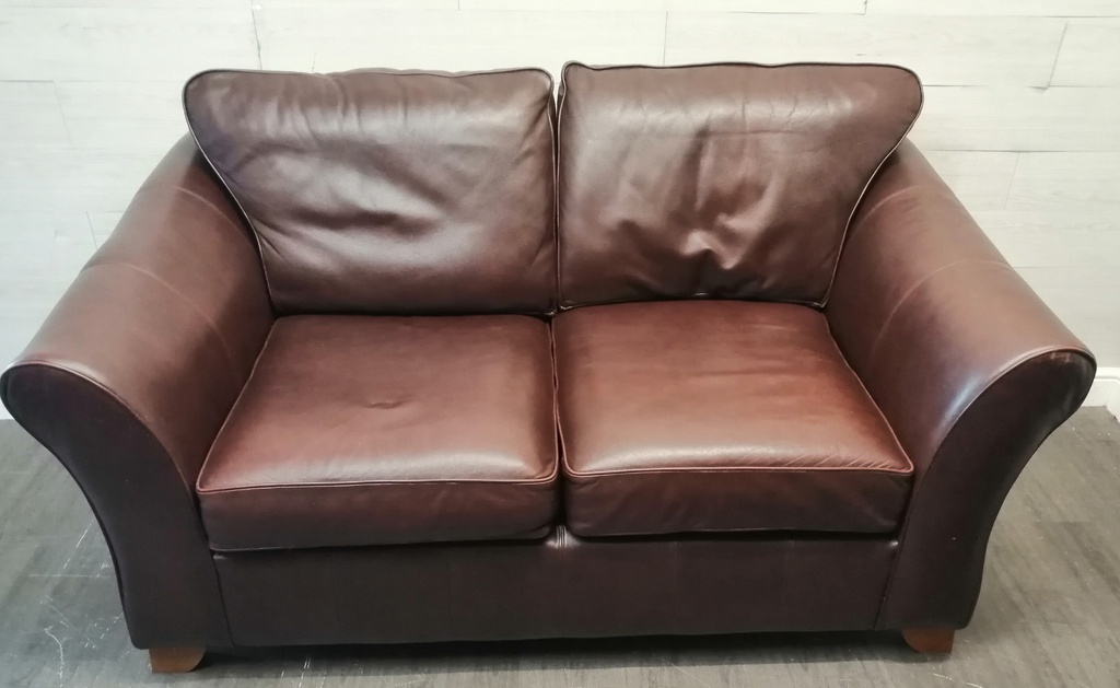 Marks &amp; Spencer Brown Leather Two Seater Sofa