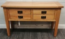 Oak Four Drawer Console Side Table