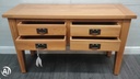 Oak Four Drawer Console Side Table