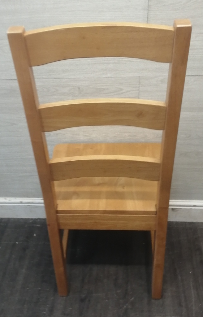 SET OF SIX LADDER BACK DINING CHAIRS