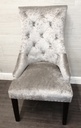 4 x Grey Crush Velvet Knocker Back Dining Chairs