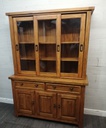 Sliding door oak glazed display unit