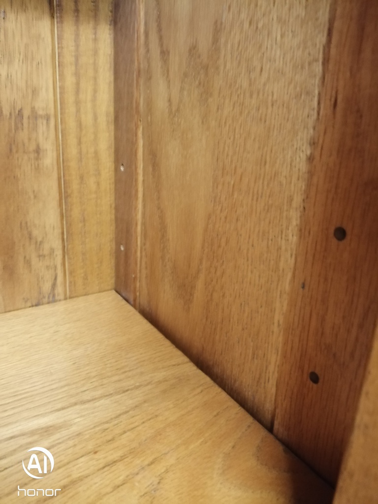 Sliding door oak glazed display unit