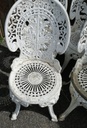 Set of six metal garden chairs