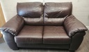 TWO SEATER BROWN LEATHER SOFA