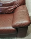 TWO SEATER BROWN LEATHER SOFA