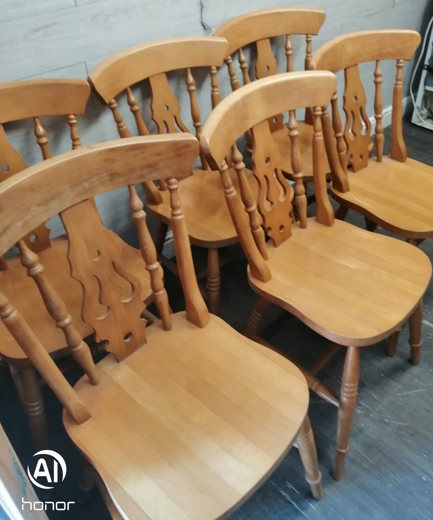 6 x fiddle back dining chairs