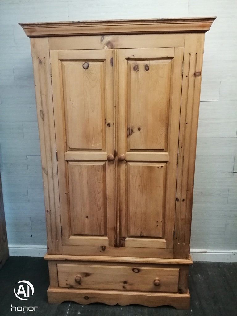 SOLID PINE WARDROBE WITH DRAWER