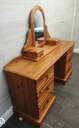 Pine Six Drawer Dressing Table with Mirror