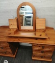Pine Six Drawer Dressing Table with Mirror