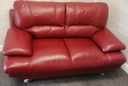 NEAT RED LEATHER MODERN RETRO STYLE SOFA