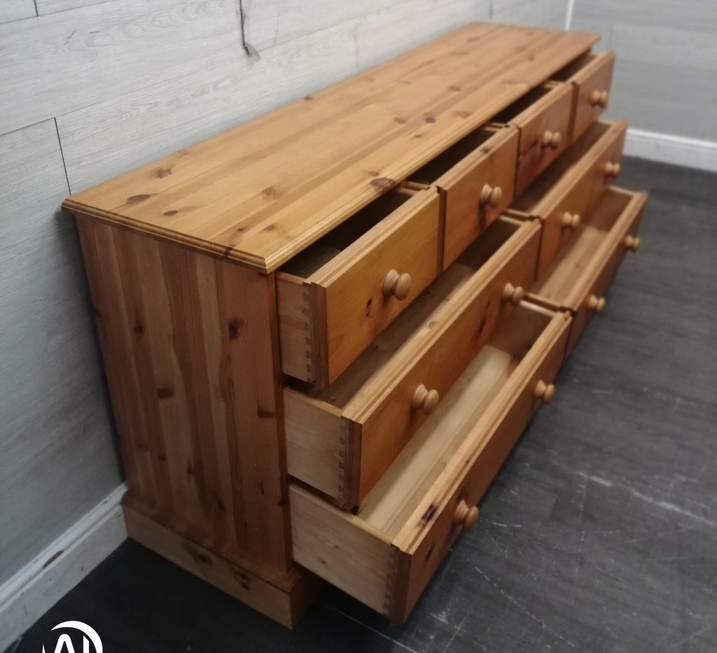 Quality Solid Pine Large Seven Drawer Merchant Style Chest