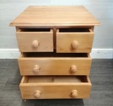 Quality solid pine four  drawer bedside chest
