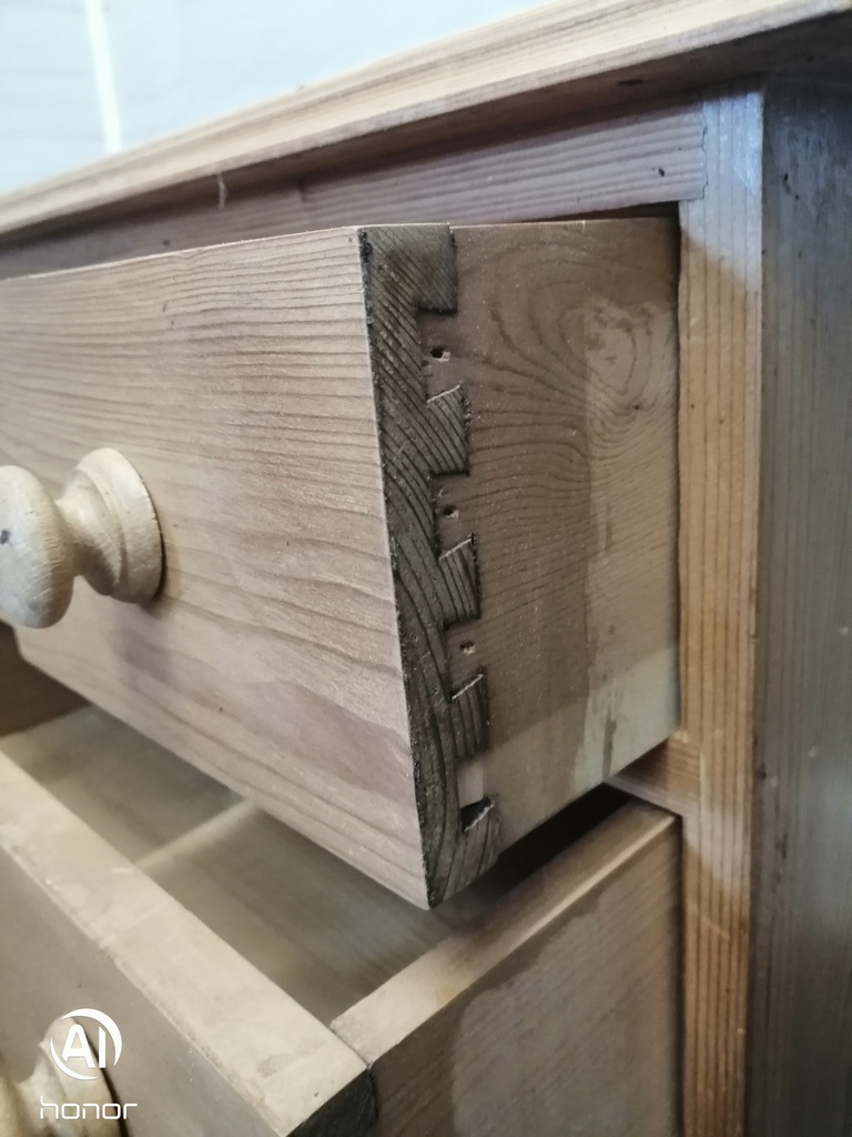 Quality solid pine four  drawer bedside chest