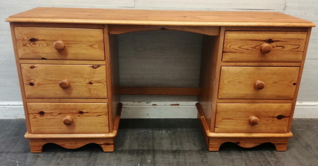 Pine Six Drawer Dressing Table / Desk By Love Lace