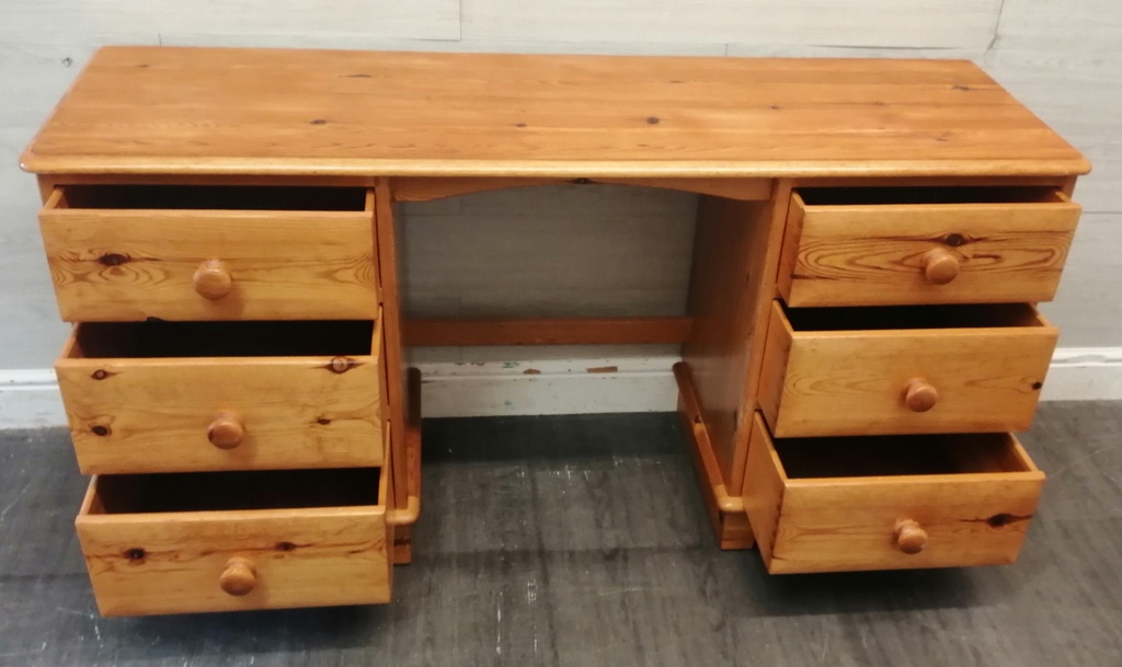 Pine Six Drawer Dressing Table / Desk By Love Lace