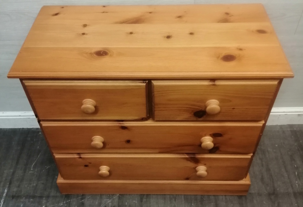 Solid pine five drawer chest