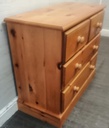 Solid pine five drawer chest