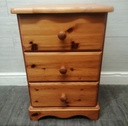 PINE THREE DRAWER BEDSIDE