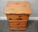 PINE THREE DRAWER BEDSIDE