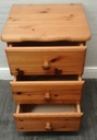 PINE THREE DRAWER BEDSIDE