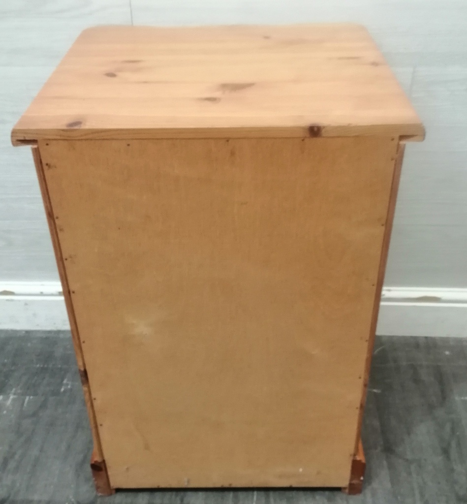 PINE THREE DRAWER BEDSIDE