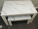 Lovely Marble Effect Dining Table &amp; Two Benches