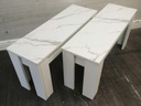 Lovely Marble Effect Dining Table &amp; Two Benches