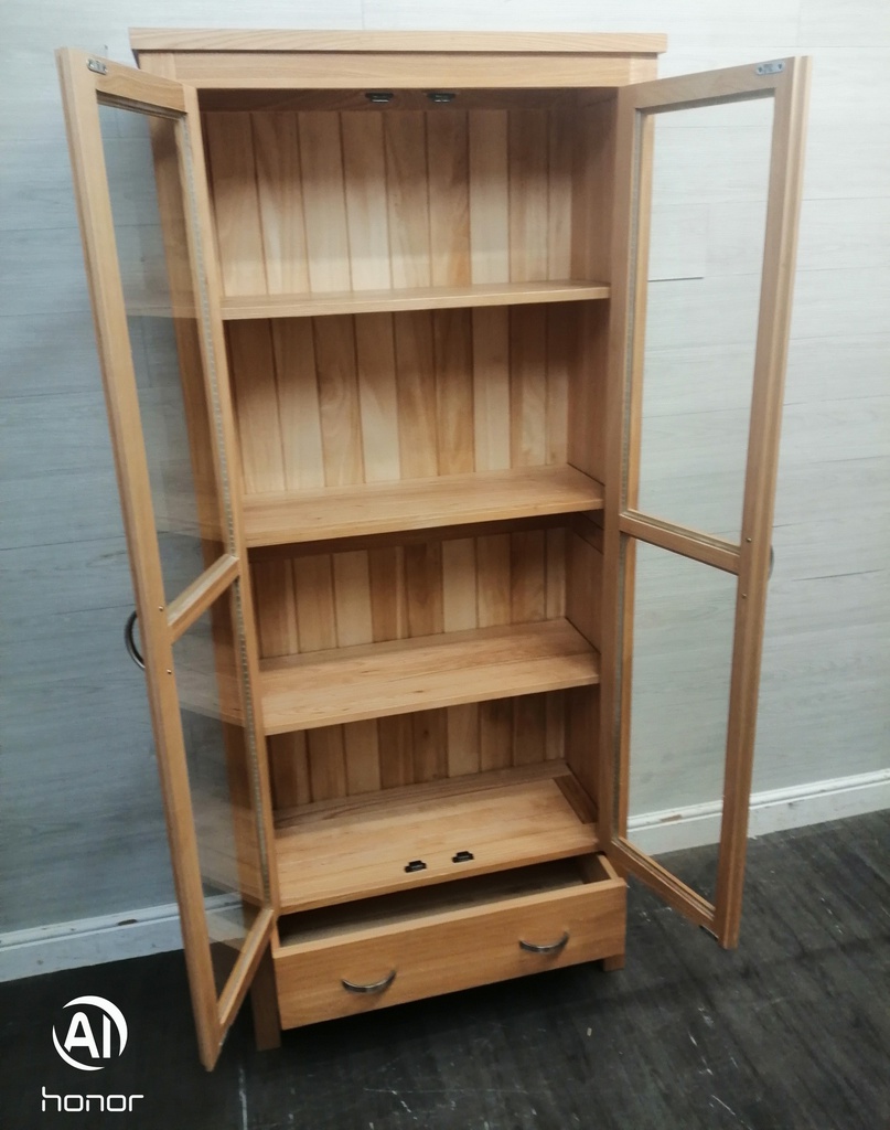 Lovely Oak  Glazed Display Bookcase