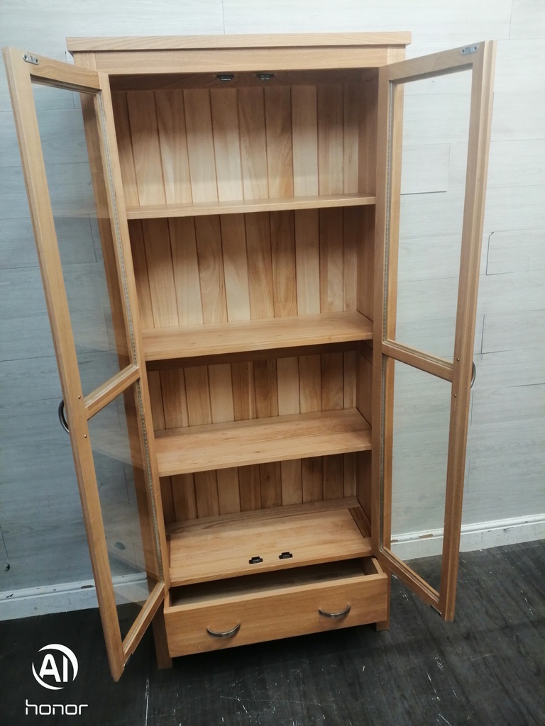 Lovely Oak  Glazed Display Bookcase