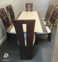 Stunning Solid Marble Table &amp; Six Chairs