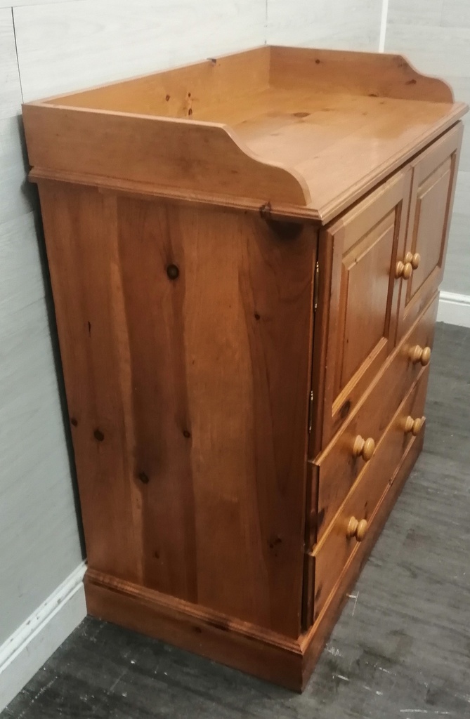 Pine Changing Top Chest with Cupboard &amp; Drawers