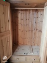 Large solid pine wardrobe with mirror and drawers