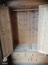 Large solid pine wardrobe with mirror and drawers