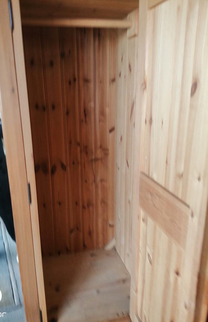 Large solid pine wardrobe with mirror and drawers