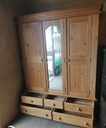 Large solid pine wardrobe with mirror and drawers