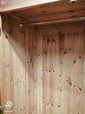 Quality triple size solid pine wardrobe with bank of drawers