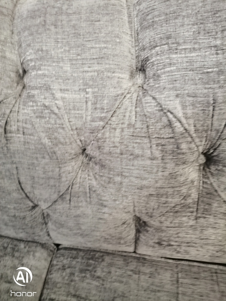 Grey Button Back Chesterfield Style Sofa