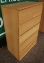 IKEA ‘MALM’ Light Oak Veneered Six Drawer Chest