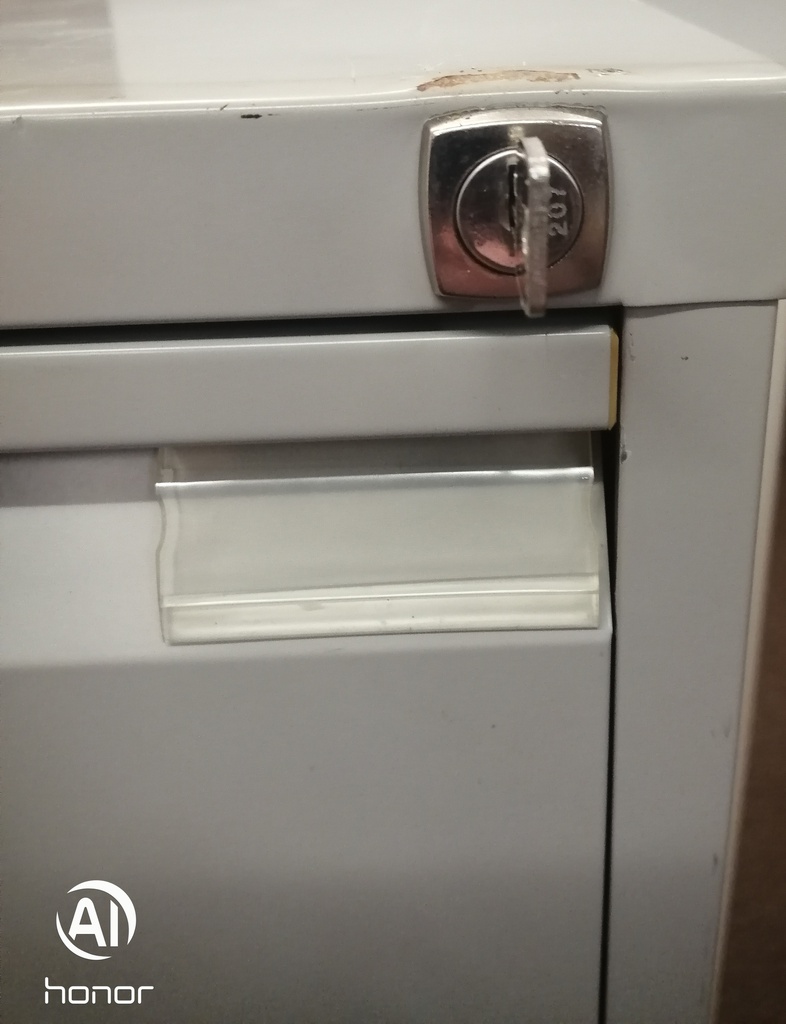 BISLEY Grey Metal Four Drawer Filing Chest