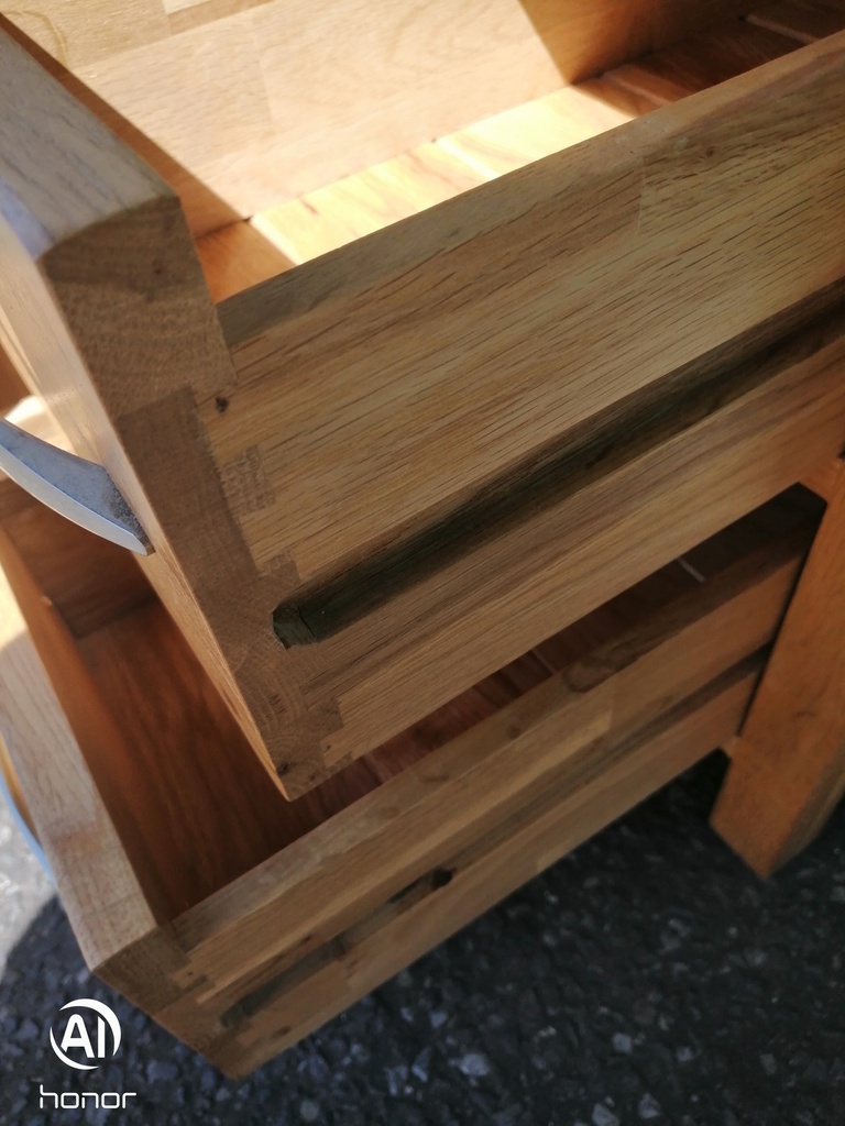 Oak Coffee Table With bank of Drawers