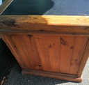 Rustic solid pine leather top pedestal desk