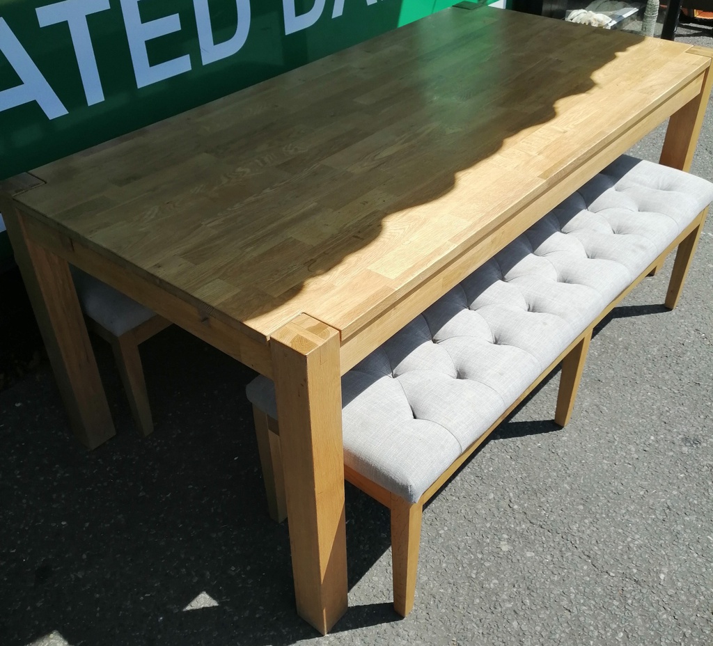 Great Oak / fabric Bench