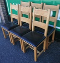 Quality set 6 x Oak Slat Back Dining Chairs