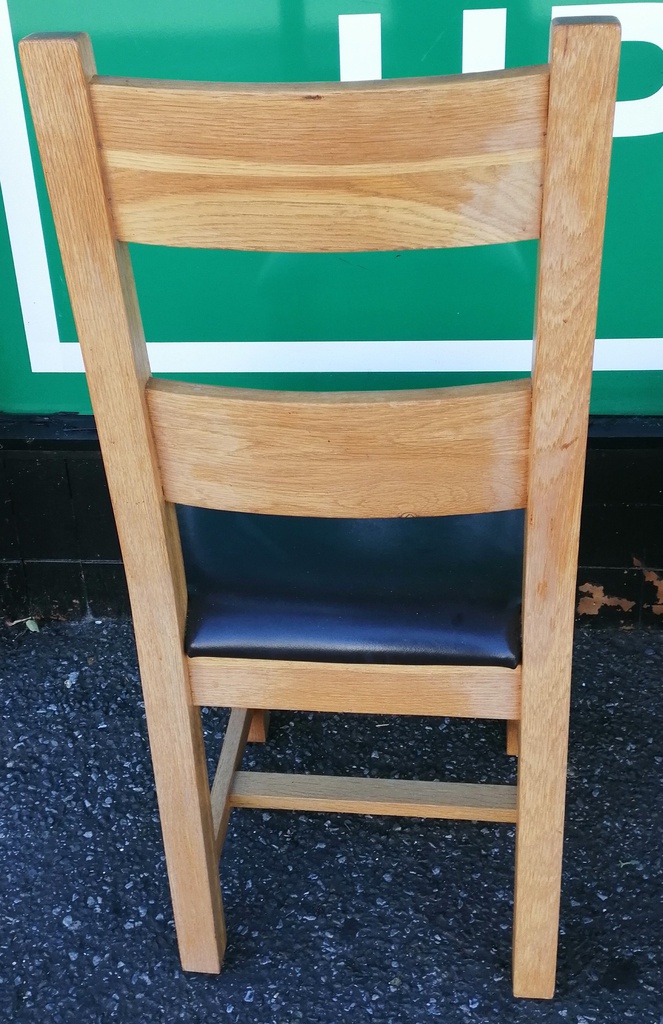 Quality set 6 x Oak Slat Back Dining Chairs