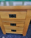 Oak Three Drawer Bedside Chest