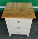 SHAKER STYLE OFF WHITE  BEDSIDE CHEST OF THREE DRAWERS