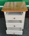 SHAKER STYLE OFF WHITE  BEDSIDE CHEST OF THREE DRAWERS