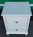 Two drawer white bedside