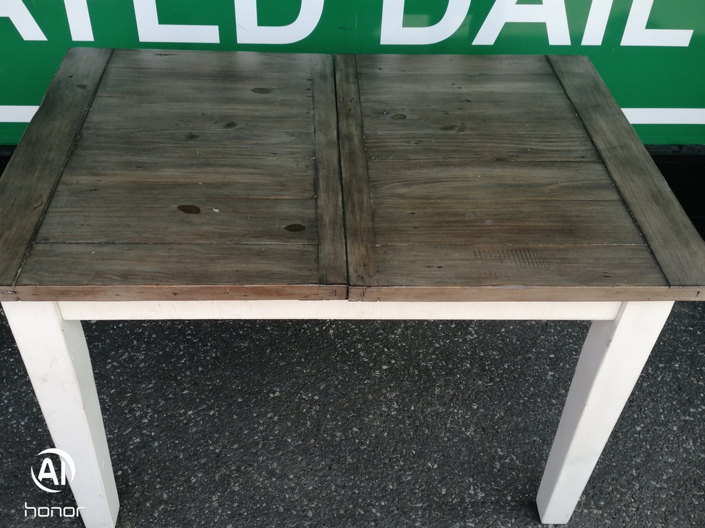 Rustic reclaimed wood extending dining table